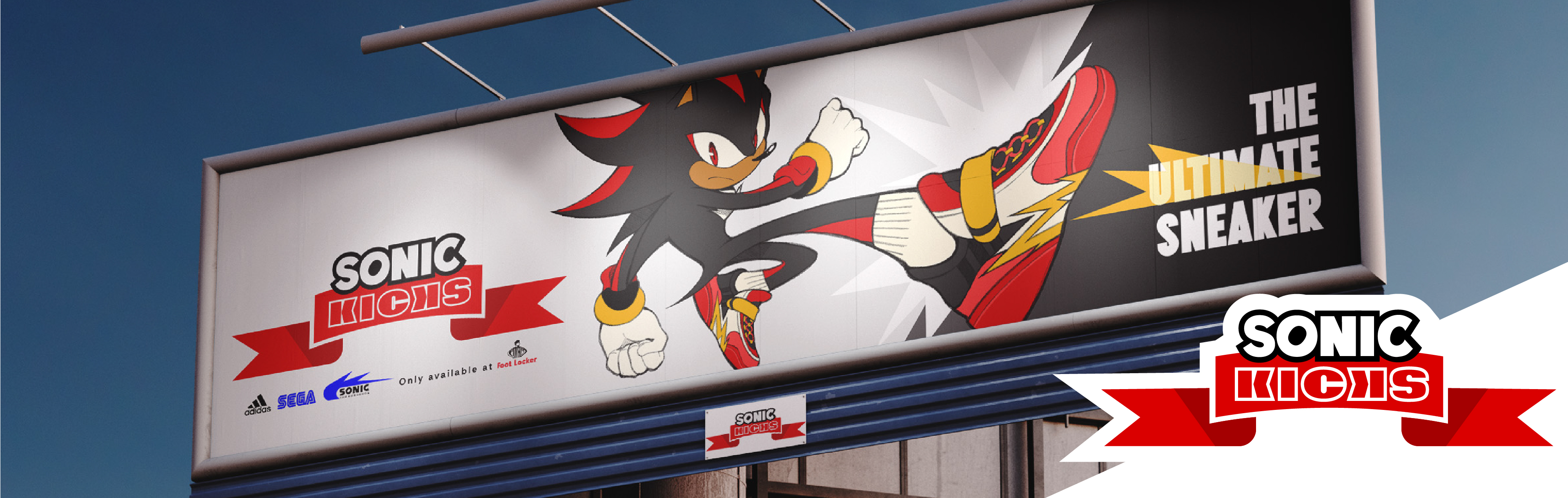A collection of three 'Sonic Kicks' promotional
ad campaign posters.